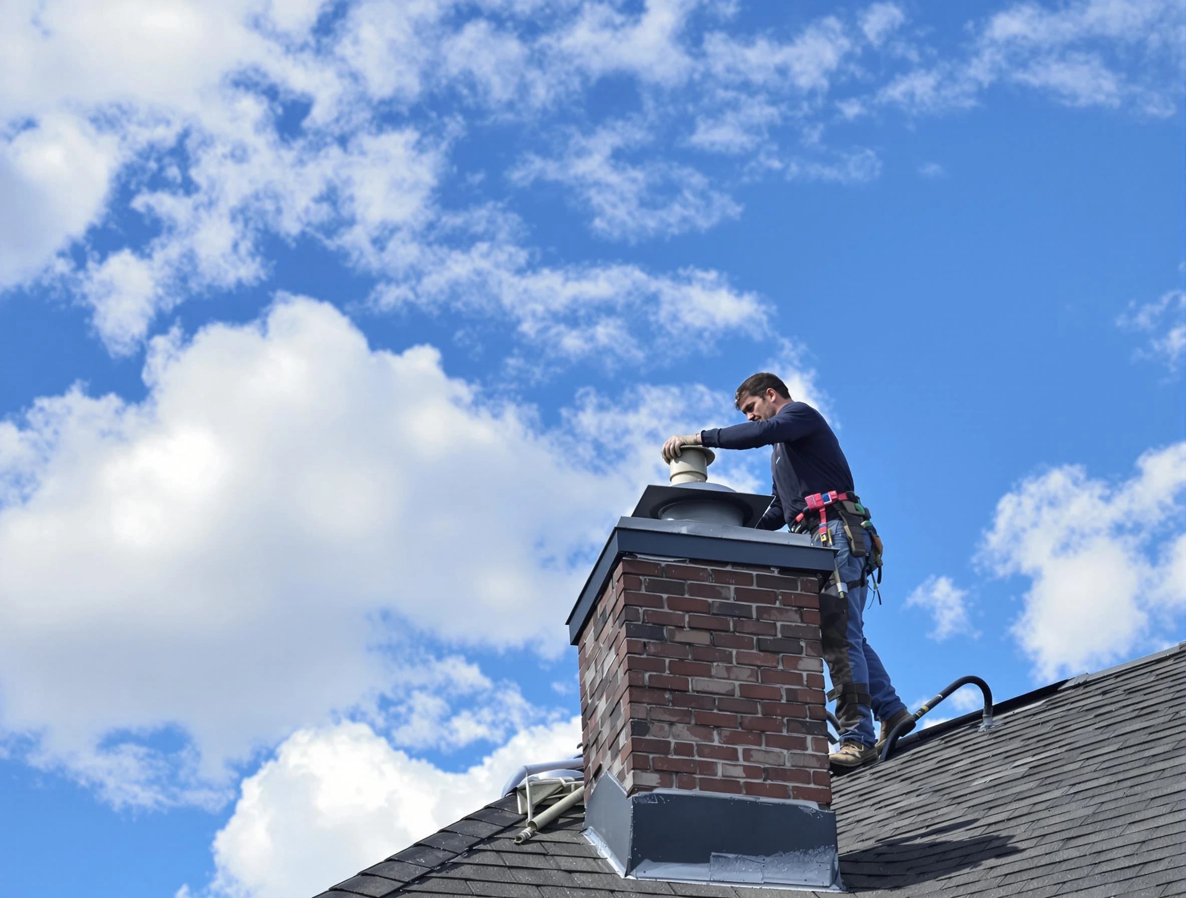 Economy Chimney Sweep installing a sturdy chimney cap in Economy, PA