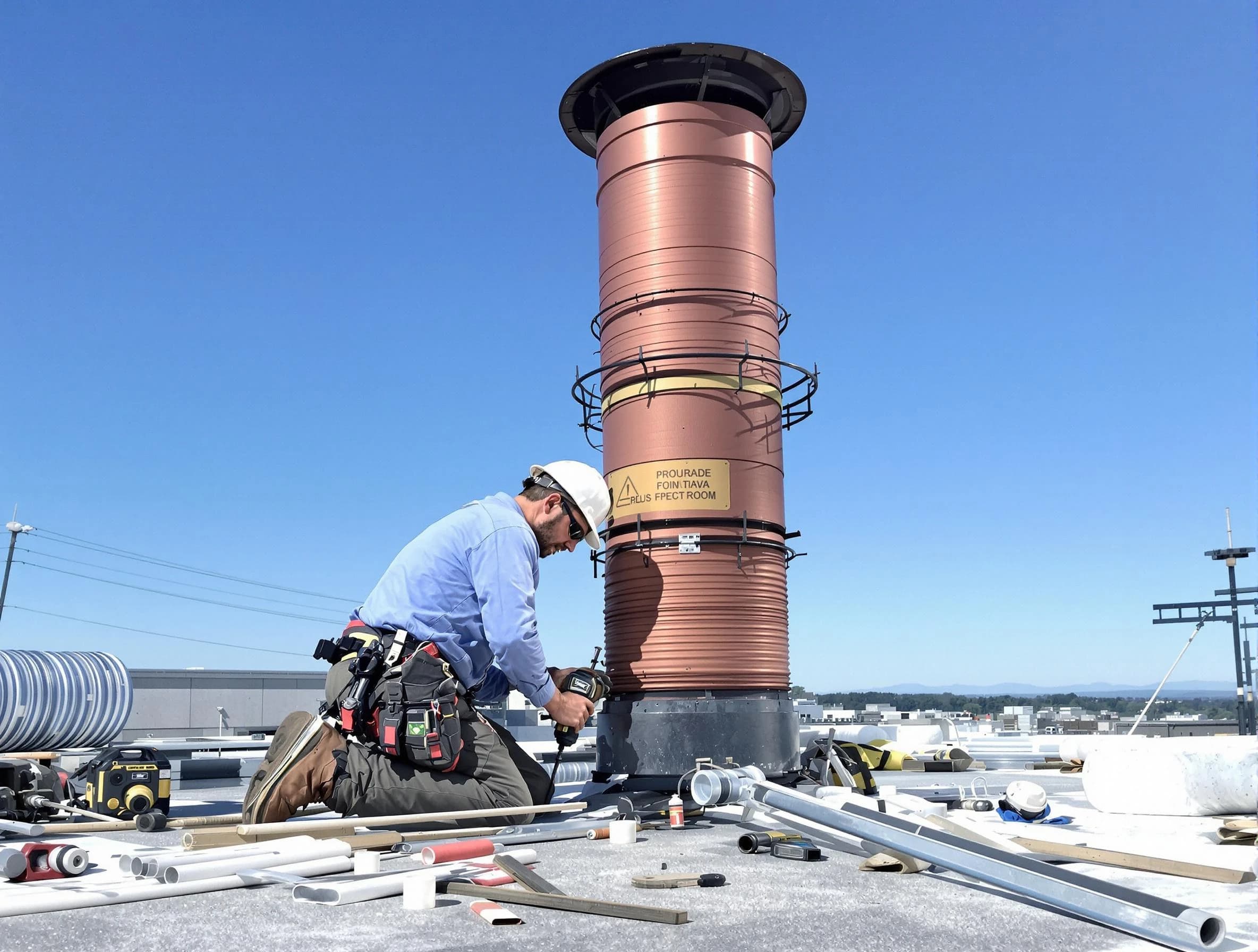 Installed chimney liner by Economy Chimney Sweep in Economy, PA