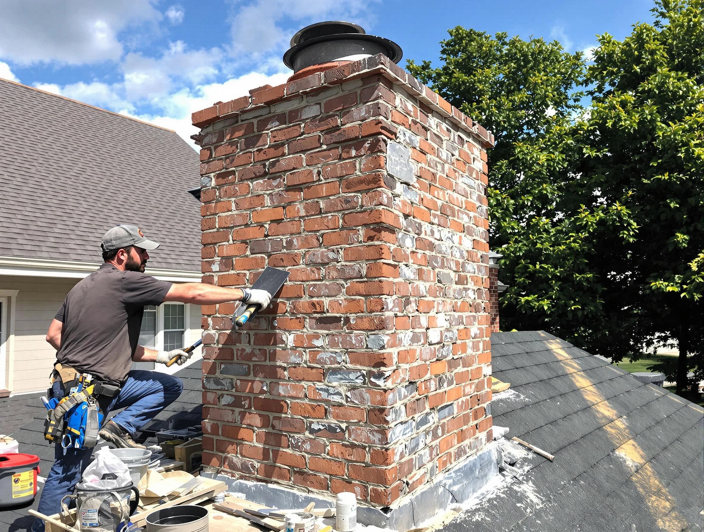 Completed chimney rebuild by Economy Chimney Sweep in Economy, PA