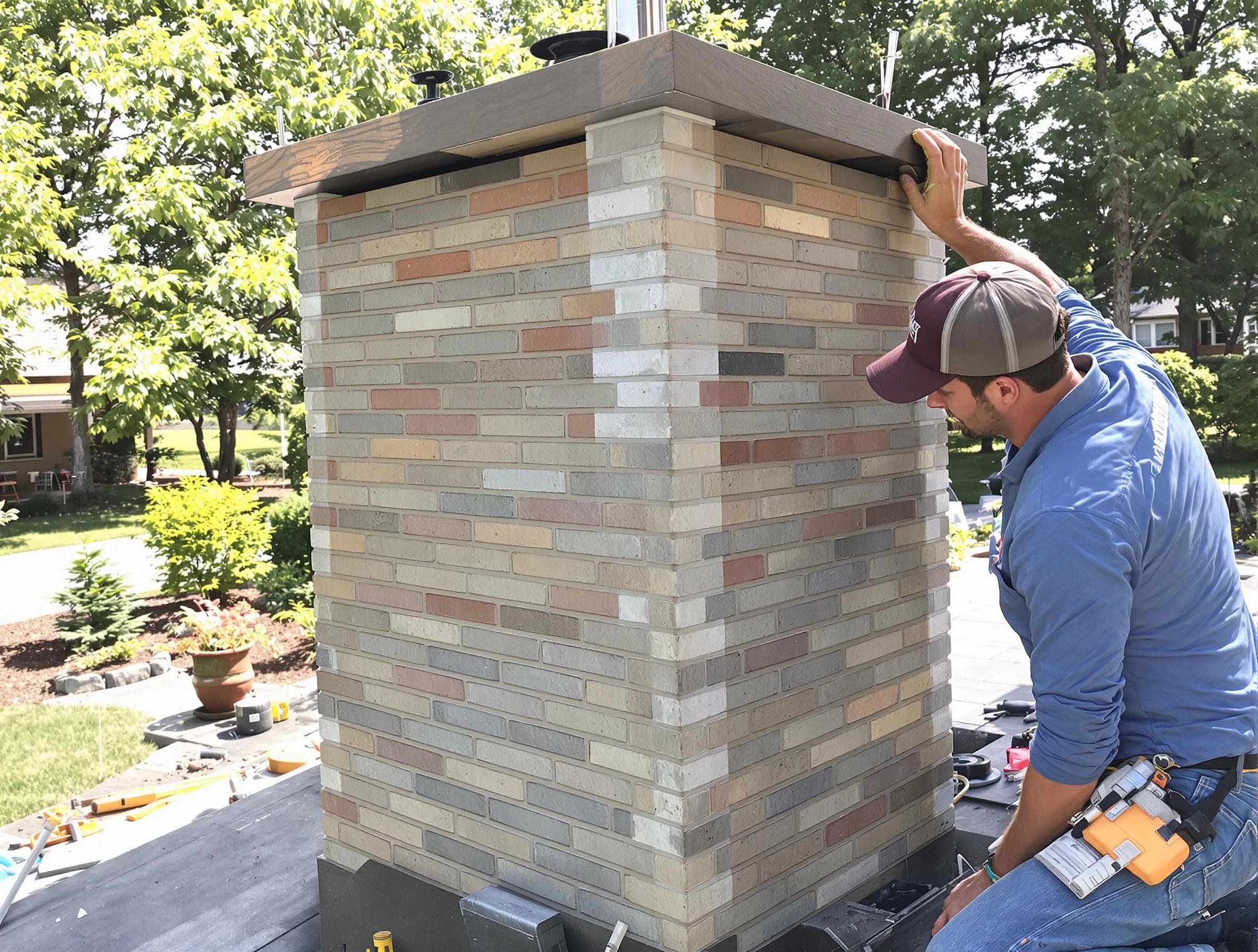 Economy Chimney Sweep completing a modern chimney remodel in Economy, PA