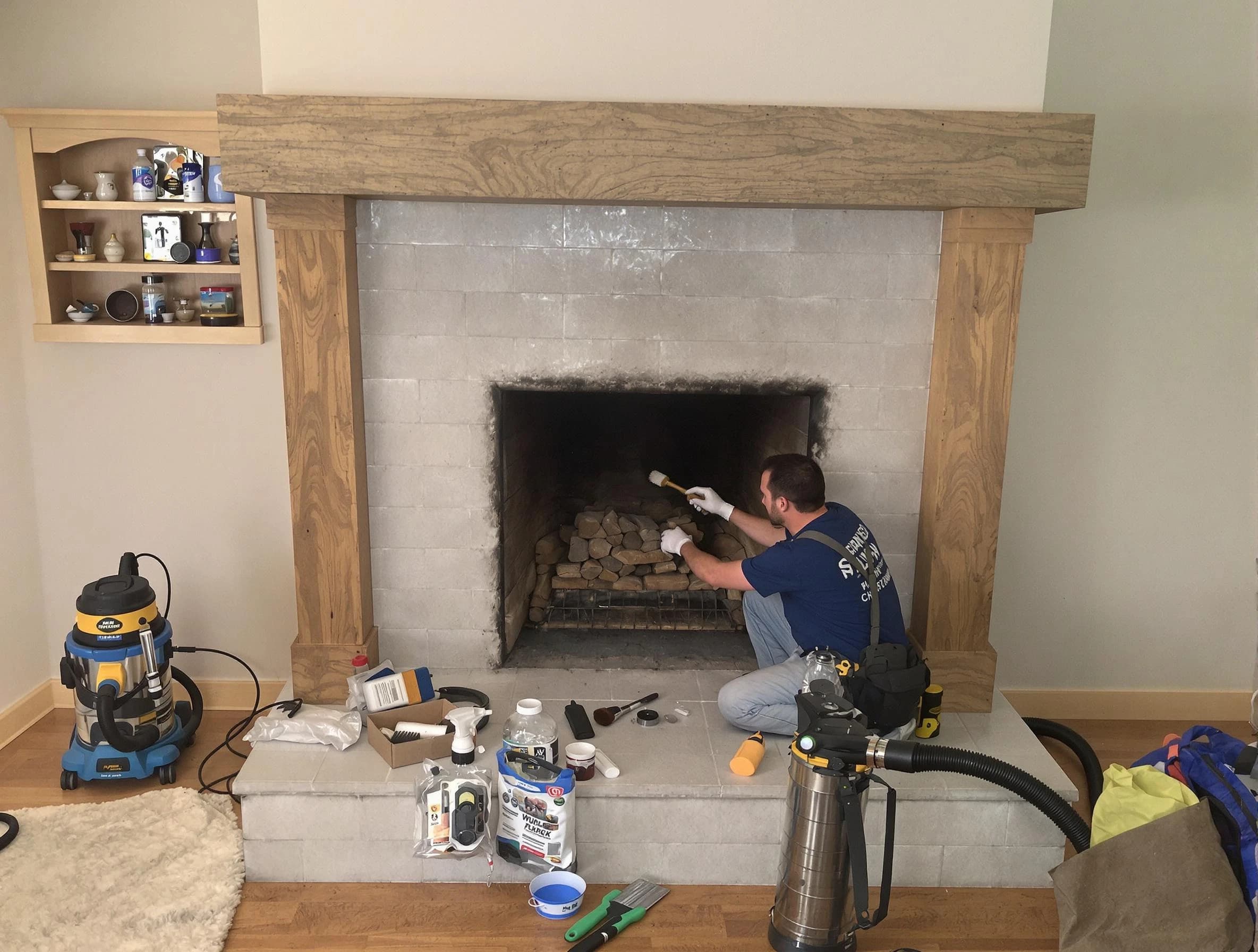 Detailed creosote removal process by Economy Chimney Sweep in Economy, PA