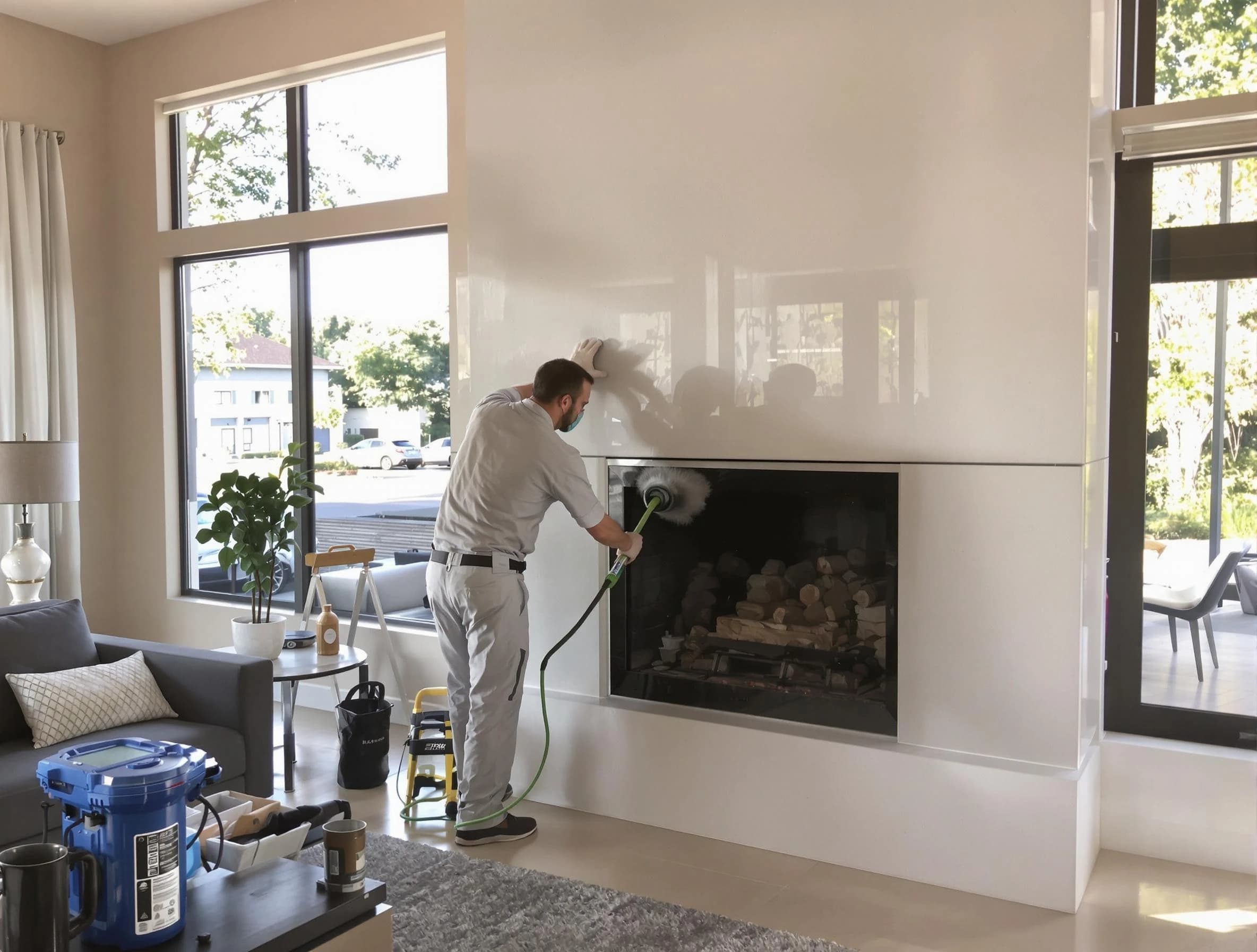 Economy Chimney Sweep performing thorough soot removal in Economy, PA