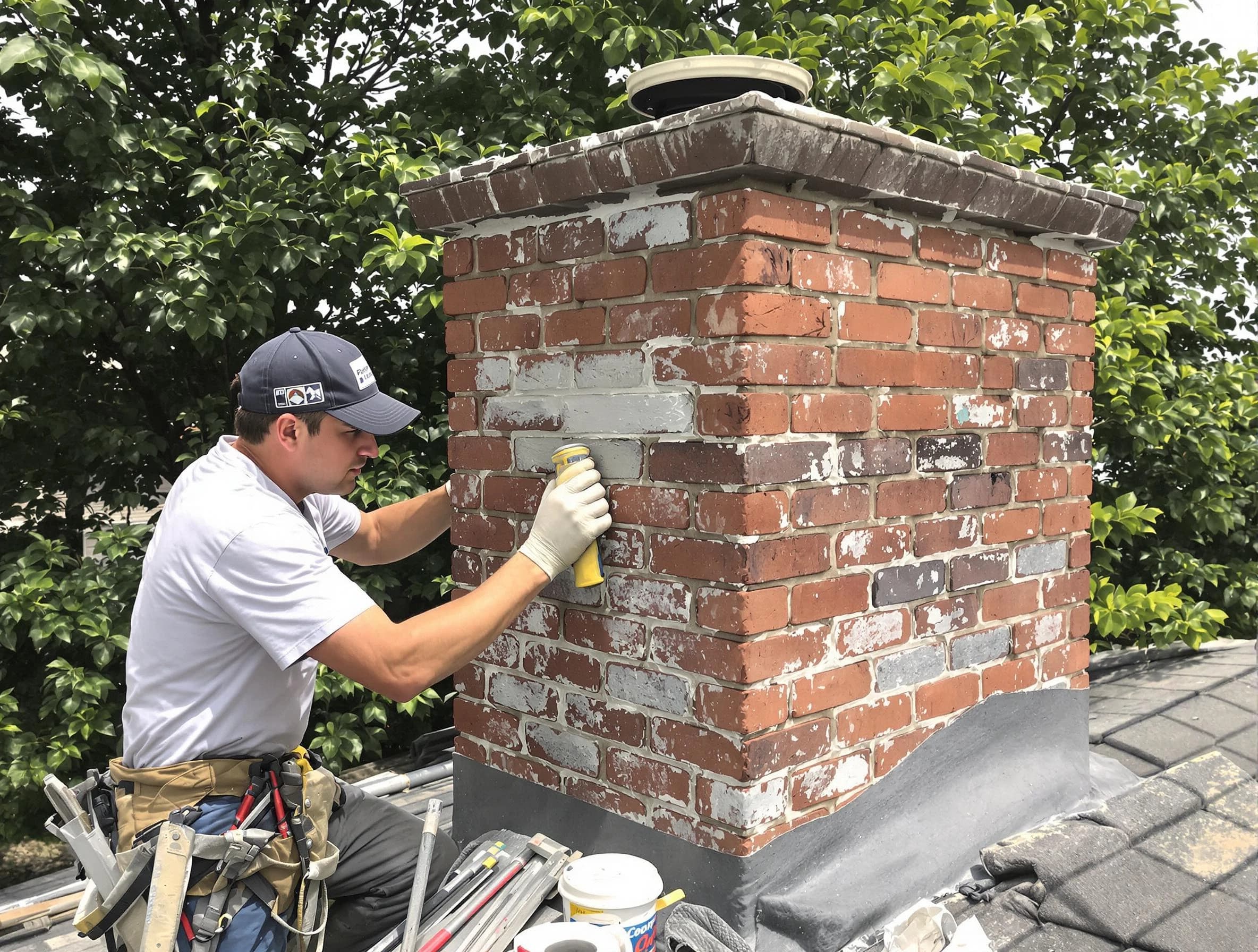 Economy Chimney Sweep restoring an aging chimney in Economy, PA